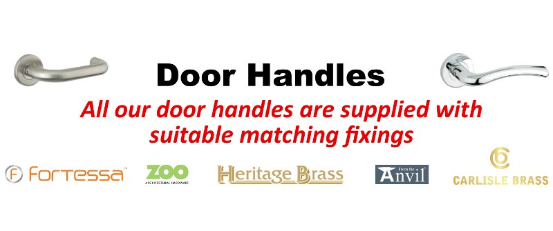 A range of external and internal door handles supplied by Cookson Hardware.